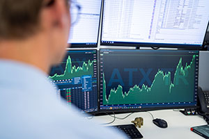 Bilder aus dem Handelsraum der Wiener Börse