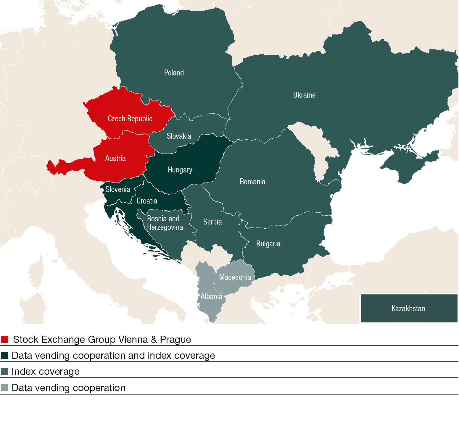 Stock exchange cooperations Map of indices and market data cooperations